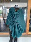 Elegant Wrap Shawl With Decorative Clasp
