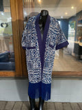 Printed Kimono Jacket With Fringe